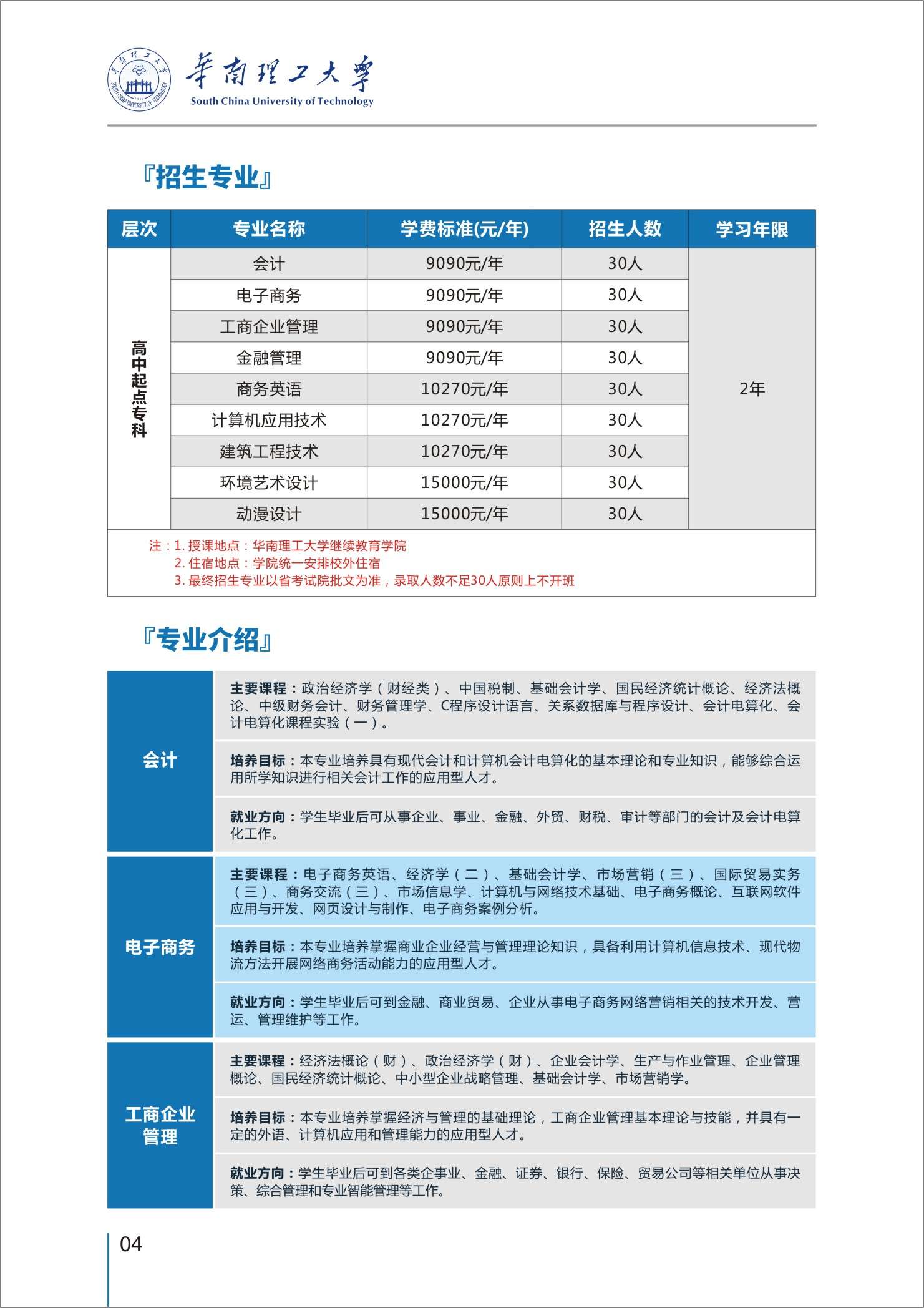 华南理工大学公开学院2020年招生简章