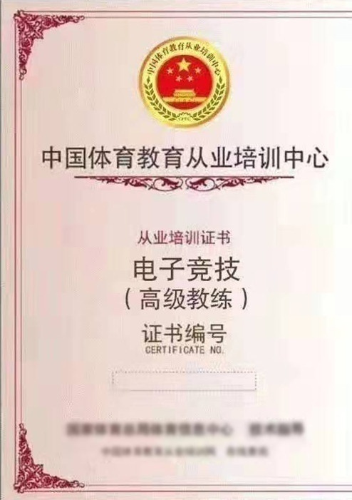 电子竞技教练员从业资格证书