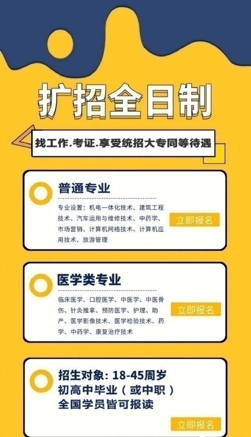 高职扩招全日制大专面向全国招生